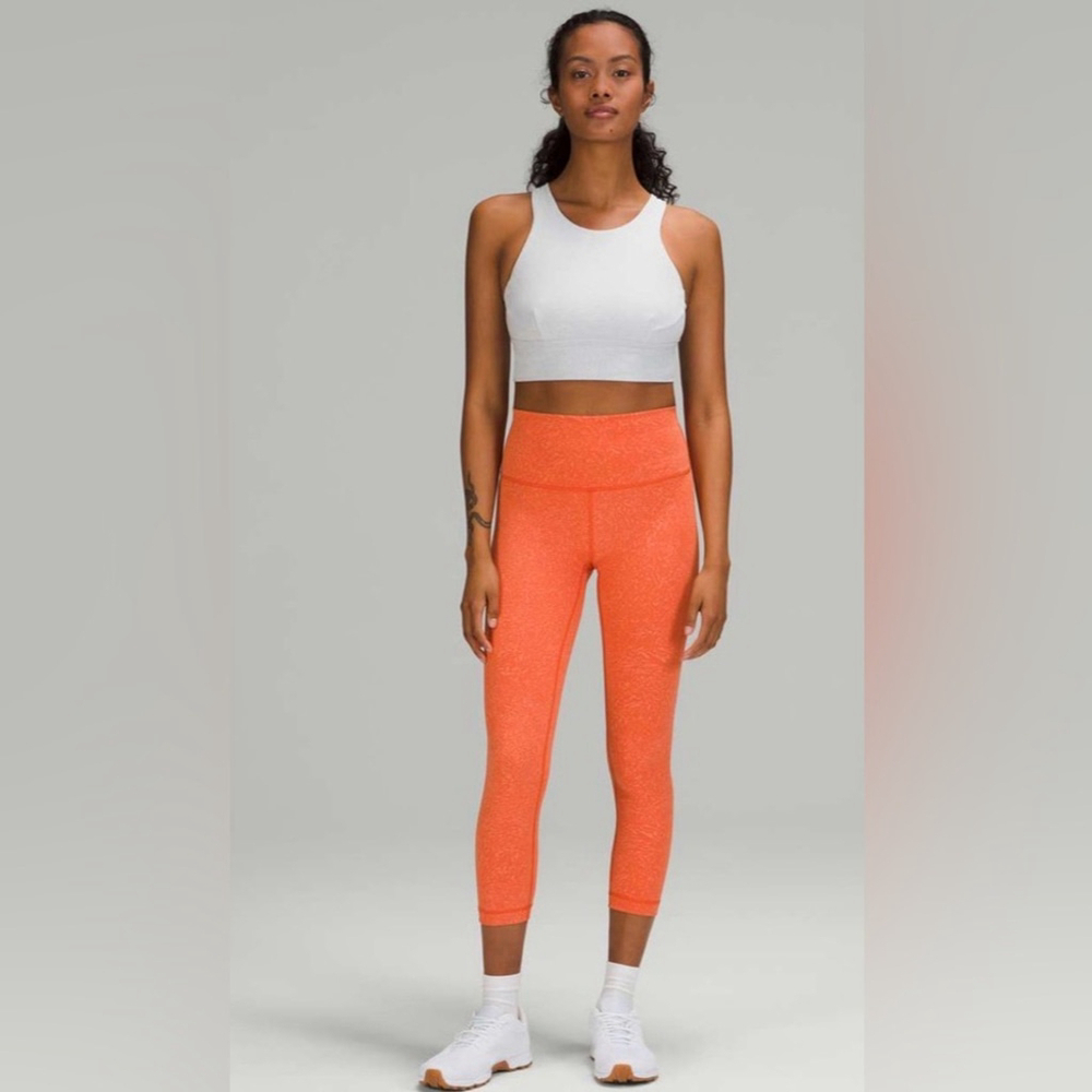 Lululemon Wunder Train 2021 High-Rise Crop 23" Crunch Warm Coral Size 10